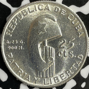 1953 Caribbean 25 Centavos Lot#D8050 Silver! High Grade! Beautiful!