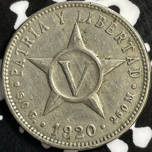 1920 Caribbean 5 Centavos Lot#D9386