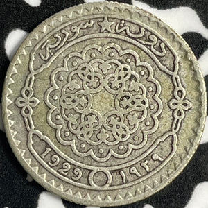 1929 Syria 10 Piastres Lot#E0119 Silver!