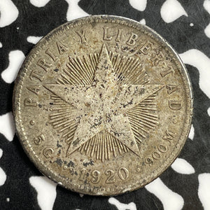 1920 Caribbean 20 Centavos Lot#E1992 Silver!