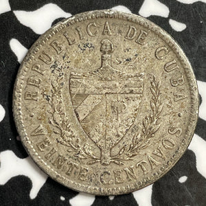 1920 Caribbean 20 Centavos Lot#E1992 Silver!