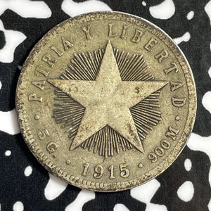 1915 Caribbean 20 Centavos Lot#E3594 Silver!