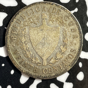 1915 Caribbean 20 Centavos Lot#E3594 Silver!