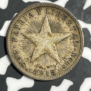 1915 Caribbean 10 Centavos Lot#E6642 Silver!