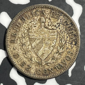 1915 Caribbean 10 Centavos Lot#E6642 Silver!