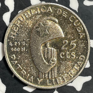 1953 Caribbean 25 Centavos Lot#E7890 Silver! High Grade! Beautiful!