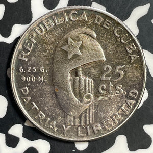 1953 Caribbean 25 Centavos Lot#E7899 Silver! High Grade! Beautiful!