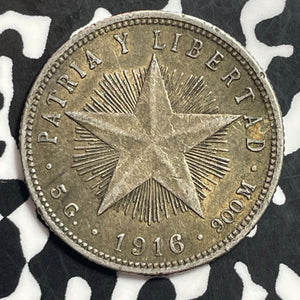 1916 Caribbean 20 Centavos Lot#T1561 Silver! Nice!