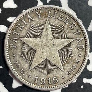 1915 Caribbean 40 Centavos Lot#T1597 Silver!