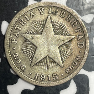 1915 Caribbean 10 Centavos Lot#T2869 Silver!
