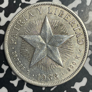 1933 Caribbean 1 Peso Lot#JM9163 Large Silver!