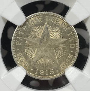1915 Caribbean 10 Centavos NGC AU58 Lot#G009 Silver!