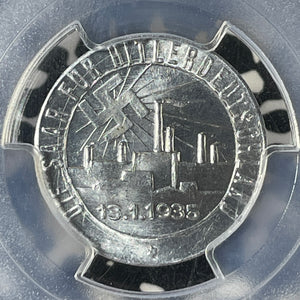 1935 Germany Third Reich Saar For Hitler's Germany Medal PCGS MS63 Lot#G207