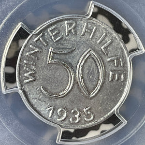 1935 Germany Third Reich NSDAP Winterhilfe 50 Groschen Token PCGS MS61 Lot#G208