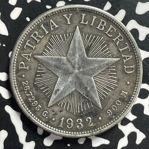 1932 Caribbean 1 Peso Lot#JM9602 Large Silver!