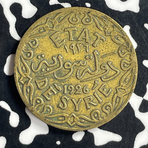 1926 Syria 5 Piastres Lot#T7021 Low Mintage