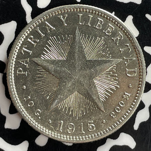 1915 Caribbean 40 Centavos Lot#T7231 Silver! Nice!