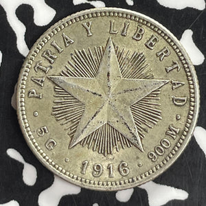 1916 Caribbean 20 Centavos Lot#T8126 Silver! Nice!
