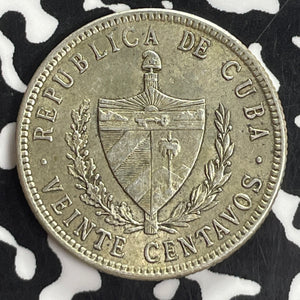 1916 Caribbean 20 Centavos Lot#T8126 Silver! Nice!