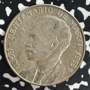 1953 Caribbean 1 Peso T8166 Large Silver Coin! High Grade! Beautiful!