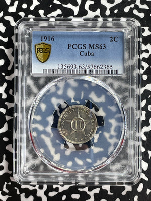 1916 Caribbean 2 Centavos PCGS MS63 Lot#G894 Choice UNC!
