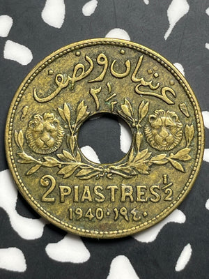 1940 Syria 2 1/2 Piastres Lot#T9399