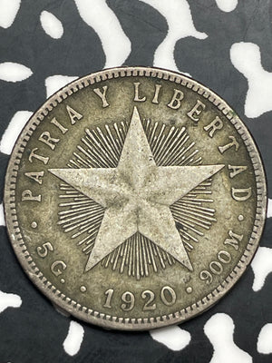 1920 Caribbean 20 Centavos Lot#T9899 Silver!