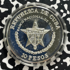 1988 Caribbean 10 Pesos Lot#JM9932 Silver! Proof! KM#205