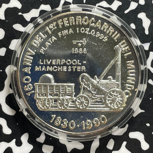 1988 Caribbean 10 Pesos Lot#JM9934 Silver! Proof! KM#207