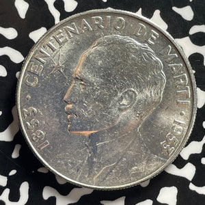 1953 Caribbean Jose Marti 1 Peso Lot#JM0039 Silver! High Grade! Beautiful!