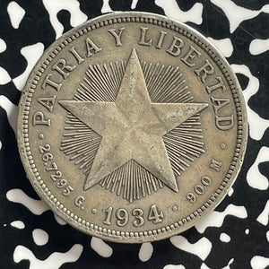 1934 Caribbean 1 Peso Lot#JM0065 Large Silver!