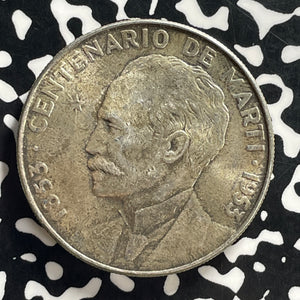 1953 Caribbean Jose Marti 1 Peso Lot#JM0069 Silver! High Grade! Beautiful!
