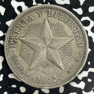 1915 Caribbean 1 Peso Lot#JM0121 Large Silver!