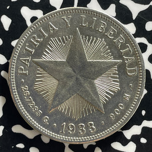 1933 Caribbean 1 Peso Lot#JM0143 Large Silver! Beautiful Details, Cleaned