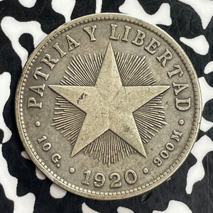 1920 Caribbean 40 Centavos Lot#C1021 Silver!