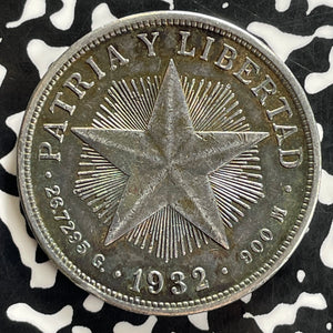 1932 Caribbean 1 Peso Lot#JM0204 Large Silver!