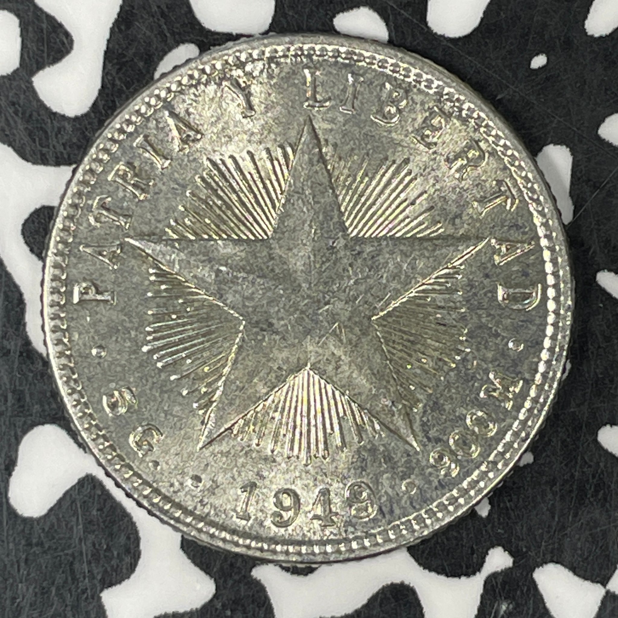 1949 Caribbean 20 Centavos Lot#C6696 Silver! High Grade! Beautiful!