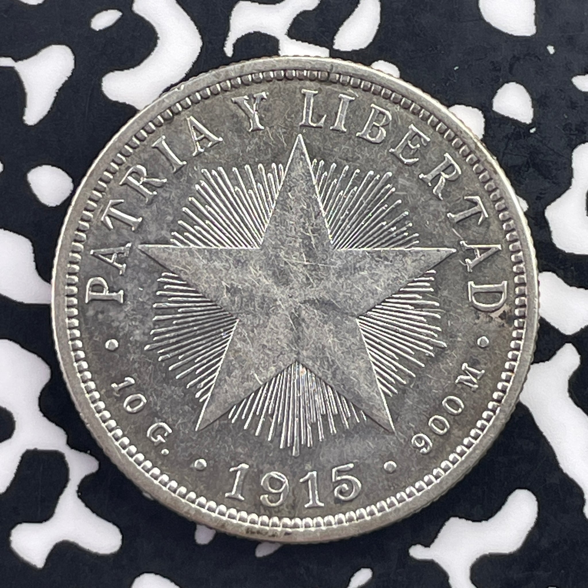 1915 Caribbean 40 Centavos Lot#C6788 Silver! Nice!
