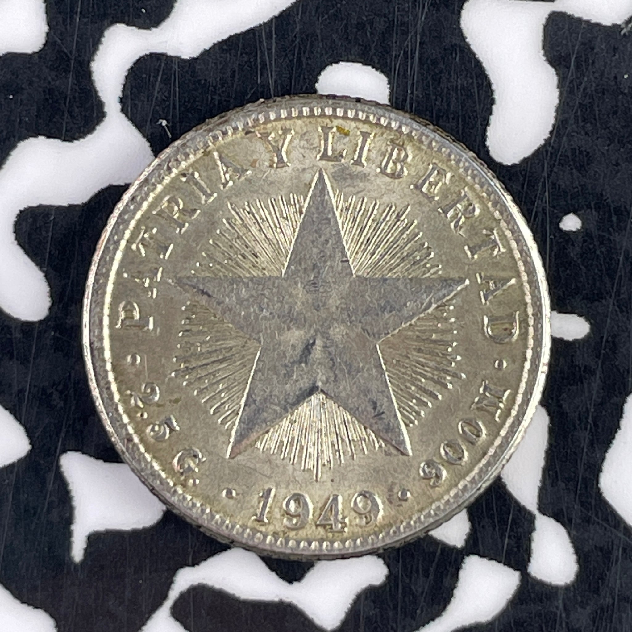 1949 Caribbean 10 Centavos Lot#F2492 Silver! High Grade! Beautiful!