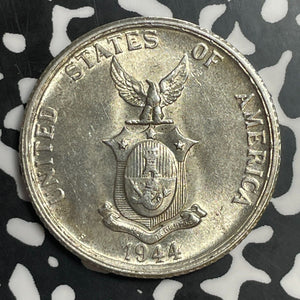 1944-S U.S. Philippines 50 Centavos Lot#E9757 Silver! High Grade! Beautiful!