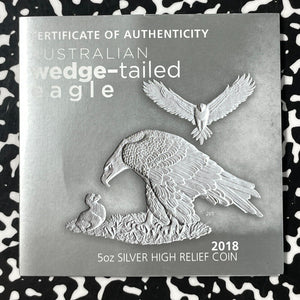 2018 Australia Wedge Tailed Eagle $8 Dollars Lot#B2336 Silver! With Case & C.O.A