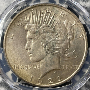 1922-D U.S. $1 Peace Dollar PCGS MS63 Lot#G8770 Silver! Choice UNC!