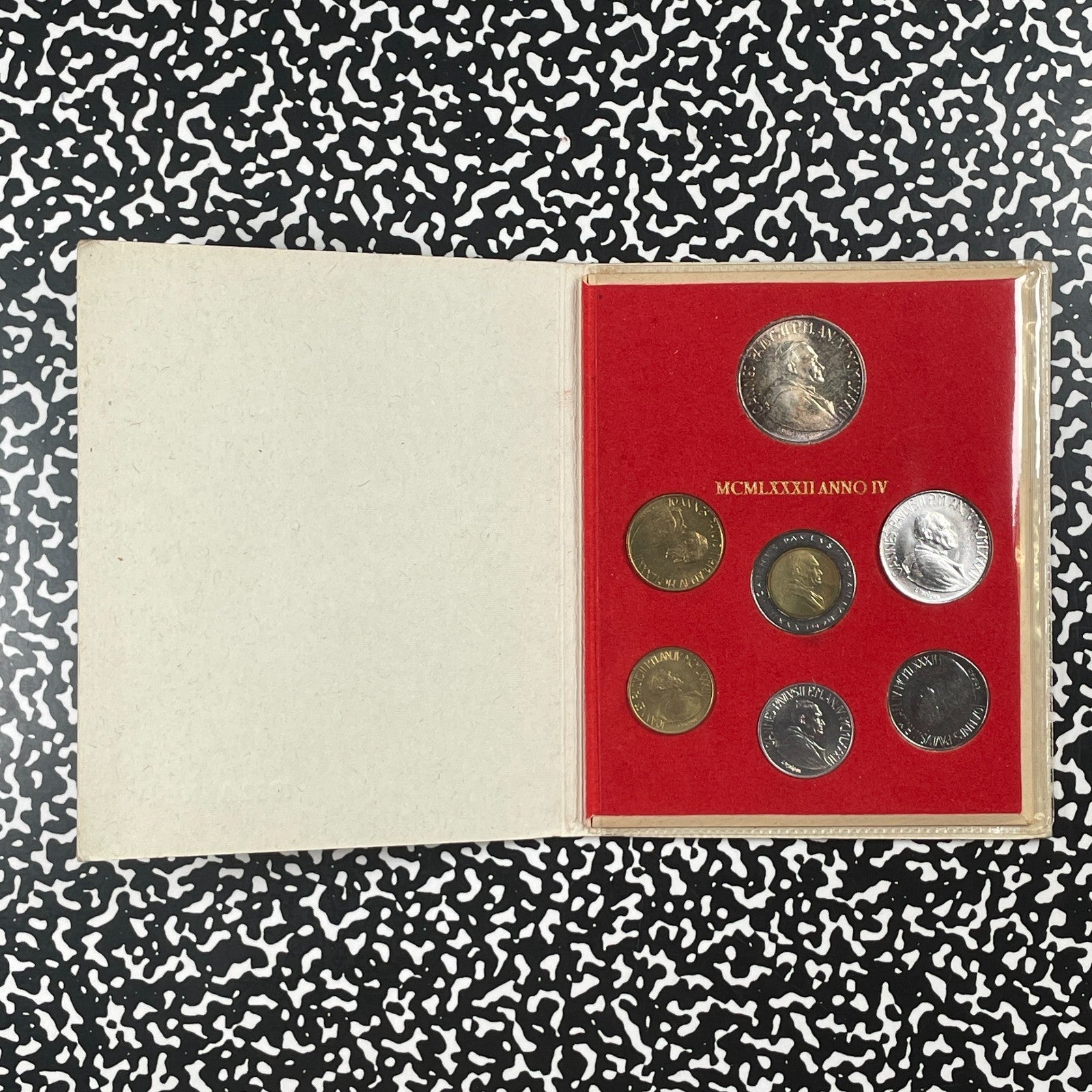 1982 Vatican City 7x Coin Souvenir Mint Set Lot#B3505 Including Silver!