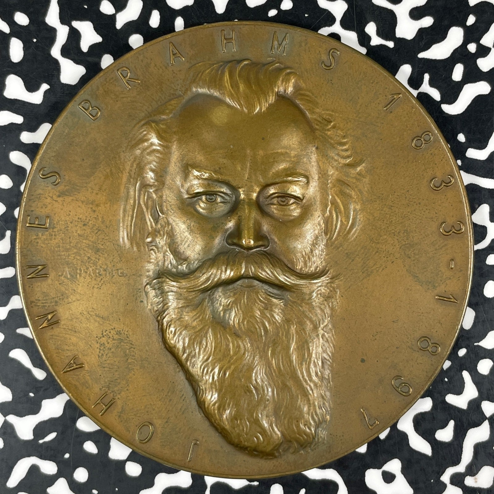 Undated Austria Johannes Brahms Medal By Hartig Lot#B3159 76mm