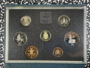 1988 Great Britain 7x Coin Proof Set Lot#B2569 With Case & C.O.A.