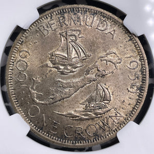 1959 Bermuda Colony Founding 1 Crown NGC MS63 Lot#MK107 Silver! Choice UNC!