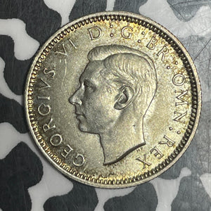 1939 Great Britain 6 Pence Sixpence Lot#T6331 Silver! Nice!