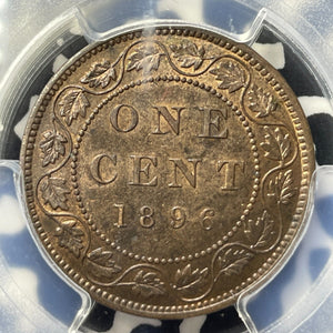 1896 Canada Large Cent PCGS MS63BN Lot#G8705 Choice UNC! Far '6' Scarce Variety!