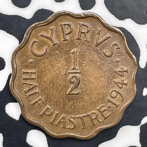 1944 Cyprus 1/2 Piastre Half Piastre Lot#C1444