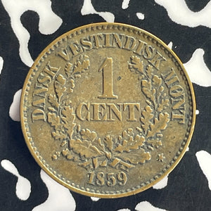 1859 Danish West Indies 1 Cent Lot#T8650